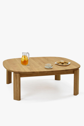 Eckiger Couchtisch aus massivem Eichenholz 110x110 cm